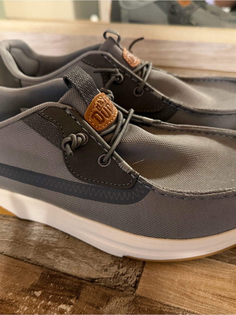 Hey Dude Men's Gray Casual Slip-On Loafers with White Sole